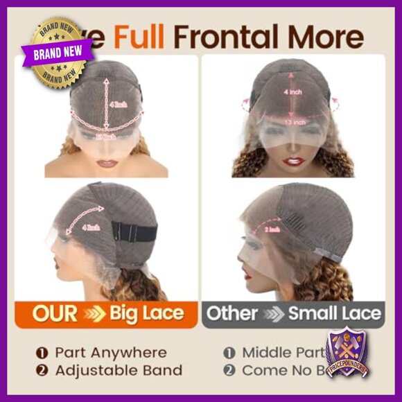 26 Inch 13x4 Lace Front Wig Human Hair Deep Wave 180 Density Glueless